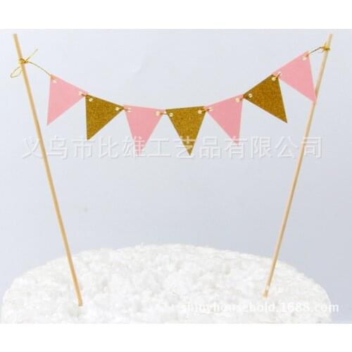 1Set Happy Birthday Cake Toppers Banner Flag Baby Shower Birthday Party Cupcake Topper Kids Girl Boy Birthday Cake Decorations