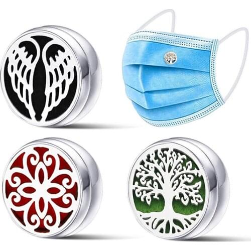 1PC 12mm Brooch Jewelry Cufflink Diffuser Clip Locket Magnetic Buckle Oil Stainless Steel Badge For Women Gift Free 10p Pads