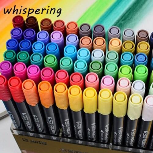 1pcs Water-Based Marker Soft Head Double Head Watercolor Paint Pen Color Pen Hand-Painted Set Writing Brush Random Color