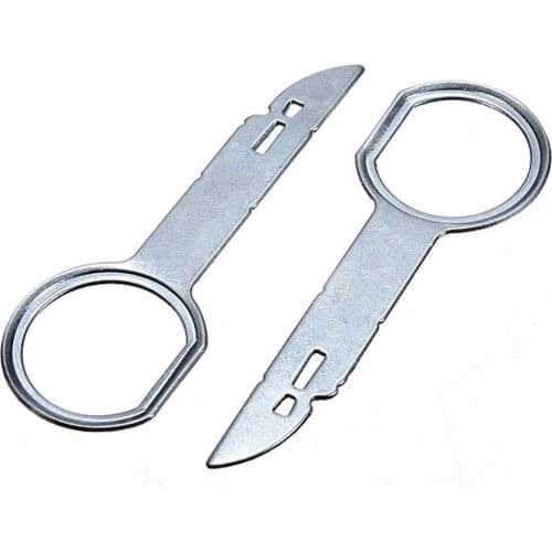 2PCS Professional Vehicle Parts Car Tool Kit Radio Stereo Removal Release Tool Keys Car Disassembly Tool Mechanics Accessories