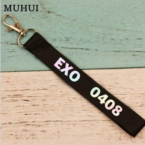 Kpop EXO Album Nylon KeyChain Discoloration Name Key Chain Car Jewelry Chaveiro Llaveros B212