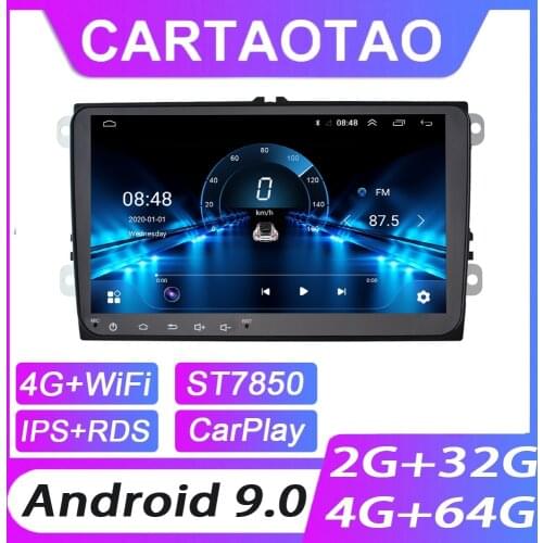 4G+64G Android 9.0 Car Radio GPS Navigation Multimedia Player For VW/Volkswagen/Golf/Passat/B7/B6/Skoda/Octavia/Polo/Tiguan 2din