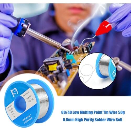 60/40 50g 0.8mm High Purity Solder Wire Roll Low Melting Point Soldering Core Tin Wire Welding Repair Tools