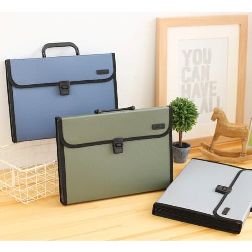 Deli Document Bags 13 Cases Expanding Wallets for A4 Hand-hold Multi-layer Document Cases for Bills Storage Supplies