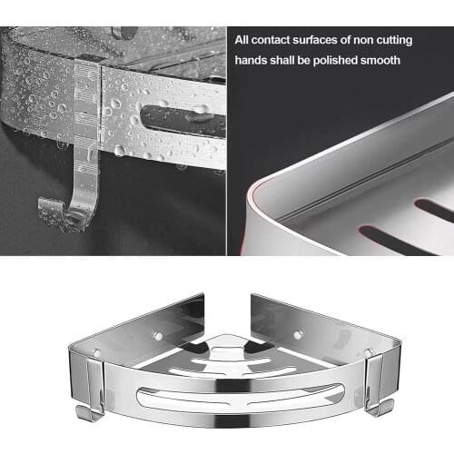 2 Layers Corner Shower Shelf Bathroom Shampoo Shower Shelf Holder Kitchen Storage Rack Punch Free Kitchen Tripod Corner Stand