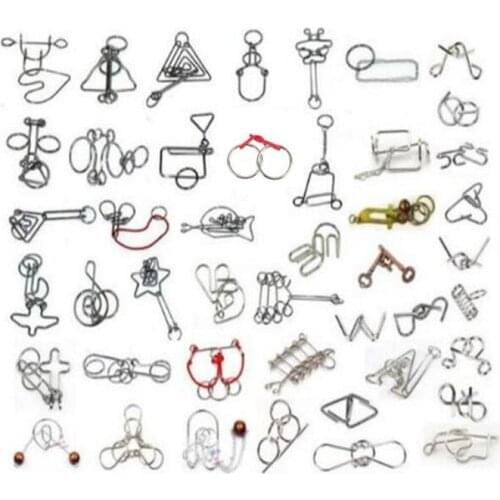 45PCS/Set Metal Brain Teaser Puzzle Game Toys for Adults Children