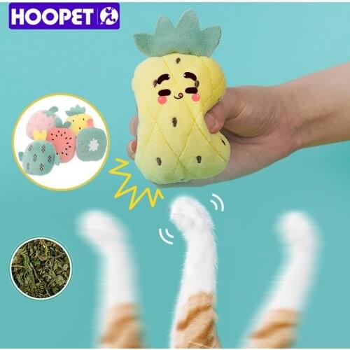 HOOPET Funny Interactive Plush Cat Toy Teeth Grinding Squeaky Toys Pet Toys Kitten Chewing Playing Claws Cat Mint Supplies