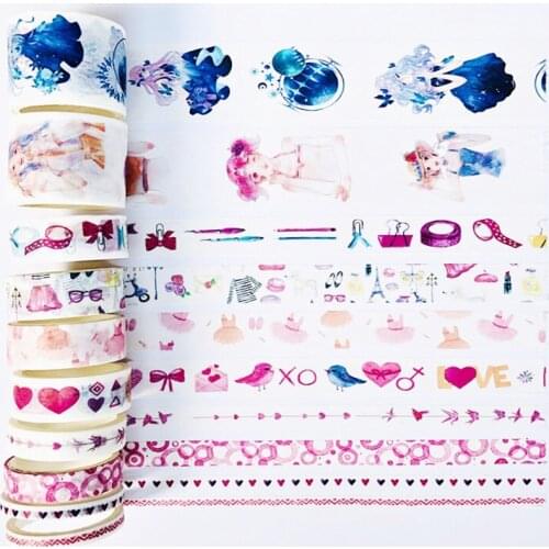 10 Rolls /Box Girls Diary Notes Washi Masking Tape Album Scrapbooking Decoration