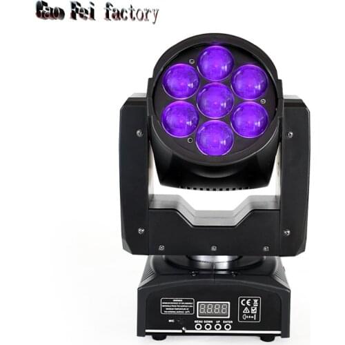 Lyre Led Zoom Wash 7X12W Spot Lights With Rgbw Led Stage Light Dmx 512 Control Good For Led Light Dj Moving Heads