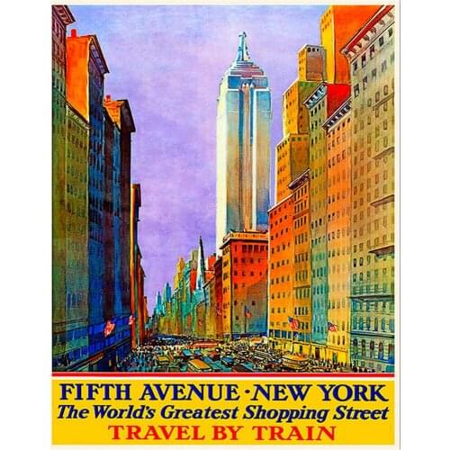 FIFTH AVENUE NEW YORK METAL TIN SIGN POSTER WALL PLAQUE
