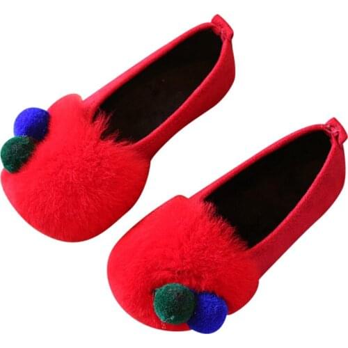 Fashion Spring Autumn Fur Leather Boots Baby Toddler Girls Warm ChildrenS Kids Rubber Non-Slip Flat Shoes 1 2 3 4 5 6 Years