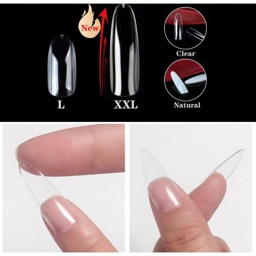 False Nail Extra Long Full Cover Tips Ballerina Stiletto Fake Nails Acrylic Press On Nail Art Decoration French Manicure Tools