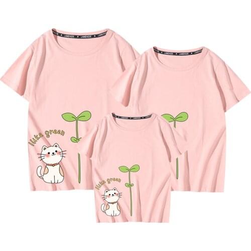 New Summer T Shirt Cute Cartoons Print Cotton Family Casual Baby Tops Streetwear Girls Boys Loose Harajuku Gifts Funny Cozy
