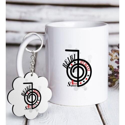 Personalized Professional Reiki Specialist White Mug and Keychain Gift Seti-1