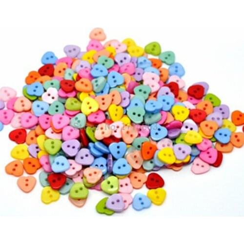 100Pcs Mixed Heart 2 Holes Resin Sewing Buttons, for Sewing, Scrapbooking, DIY Crafts Home Clothes Accessories 7NK90