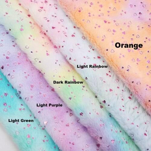 Rainbow flannelette gilded fabric Bunny Hair Tie Dyed PV flannelette love bags toys makaron notebook flannelette