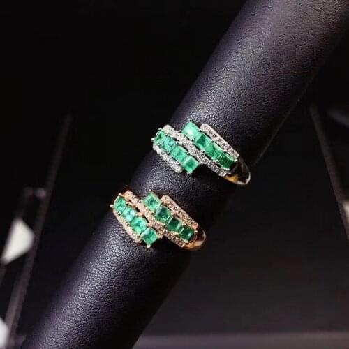The Best Gift for Your loved wife Free shipping Natural emerald ring 925 sterling silver Fine jewelry For men or women