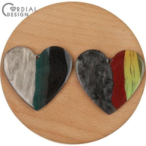 Cordial Design 30Pcs 42*45MM Earrings Making/Jewelry Accessories/Charms/Heart Shape/Earrings Pendant/Jewelry Findings Components