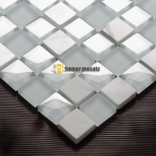 Scrubs crystal glass mixed stone mosaic tiles EHGM1076 for bathroom and kitchen backsplash wall floor tiles free shipping