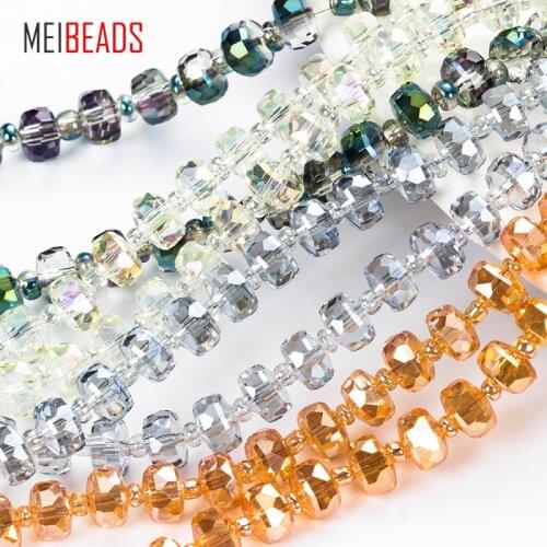 MEIBEADS Crystal Glass Multifaceted Shape Colorful Glass Beads Accessories Fit Bracelet DIY Jewelry Making EY5196