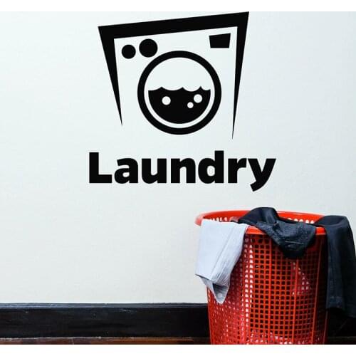 Washing Machine Wall Decal Laundry Room Dry Cleaning Service Interior Decor Logo Door Window Vinyl Stickers Wallpaper Art E730
