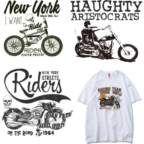 Top Motorcycle Mens Clothing Iron on Patches Applications Heat Transfer Clothes Sticker Vinyl DIY T-shirt Jacket Appliques PSG