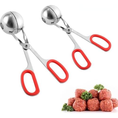 Handguard 304 Meatball Clip Full Polished Pill Maker Stainless Steel with Rubber Ring Food Clip Meatball Maker