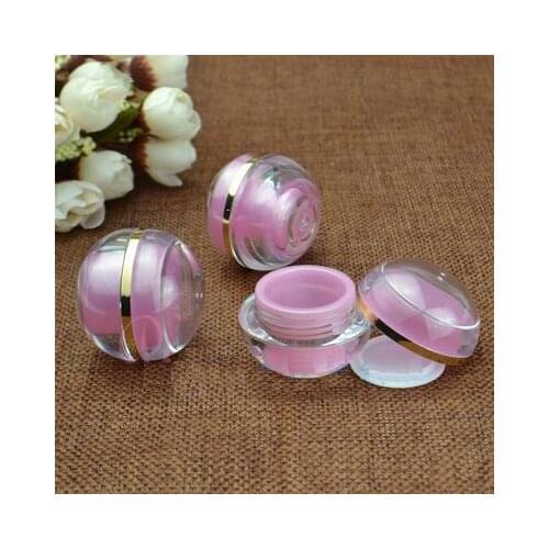 5G Pink Color Sphere Round Jar, Cosmetic Packing Container, Pink Round Cream Jar, Acrylic Cosmetics Packaging Box, 100pcs/Lot