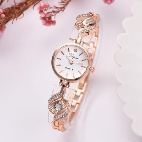 Women Bracelet Watch Fashion Exquisite Beautiful Appearance Simple Rhinestone Elegant Quartz Analog Wristwatch Jewelry