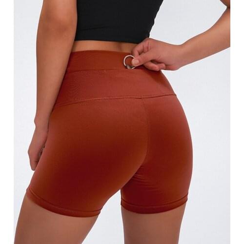 Heyyoga Women Solid Naked-feel Seamless Gym Fitness Tight Pocket Shorts Stretchy Sport Tummy Control Workout Running Legging