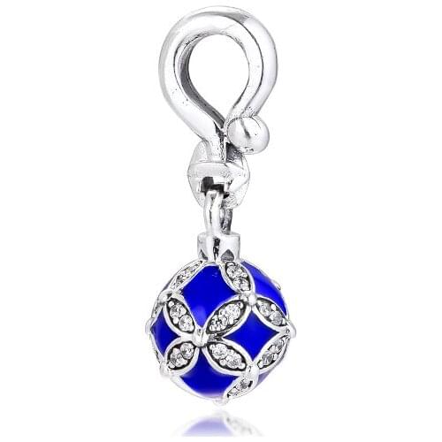 Woman 925 Silver Beads For Jewelry Making Blue Christmas Ornament Charm Fits European Bracelets & Bangle Sterling Silver Jewelry