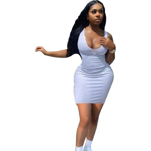 Classic Black White High Street Fashion Women Dresses Summer 2021 New Arrival Deep V Neck Slim Sexy Holiday Sundress