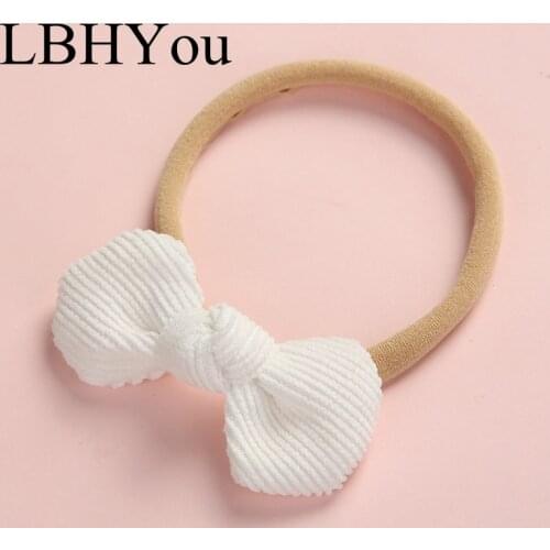 1pcs Handtie Baby Girls Nylon Headbands Newborn Toddler Fabric Elastic Nylon Hairbands 0-3T Traceless Bows Hair Accessories