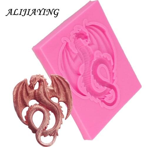 1Pcs Flying dragon shape Silicone Fondant Molds Wedding Cake Decorating Tools Candy Clay Gumpaste Chocolate Moulds D1012
