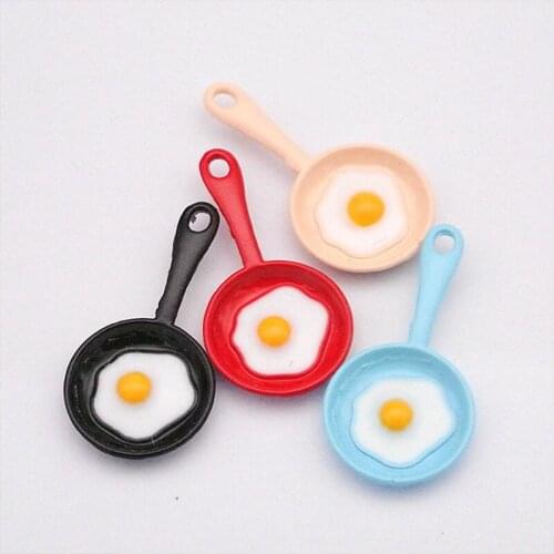 10pcs/lot Omelette Sun Egg In Mini Colorful Pan Shape Cute Enamel Alloy Pendant Charms DIY Anklet Jewelry Accessory Gifts YZ183