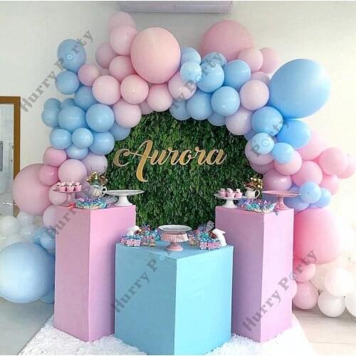 100Pcs/Set Baby Shower Boy Or Girl Macaron Pink Blue Ballons Garland Arch For Kid 1St 100Days Birthday Decoration Ballon Kit