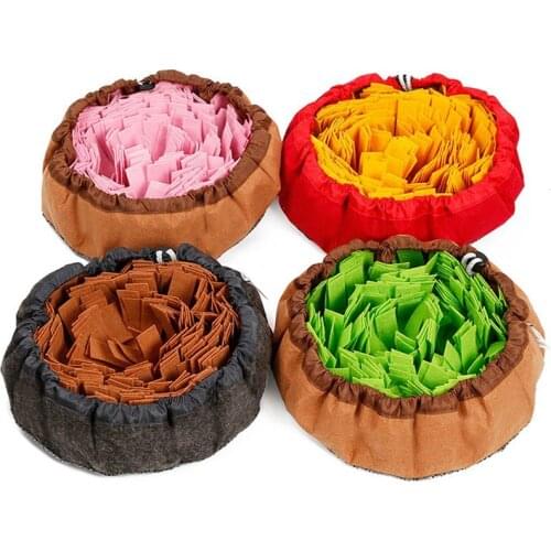 2020 Interactive Pet Toys Round Sniffing Pad Washable Training Blanket Feeding Mat Piecing Multi-color Dog Toys Chew