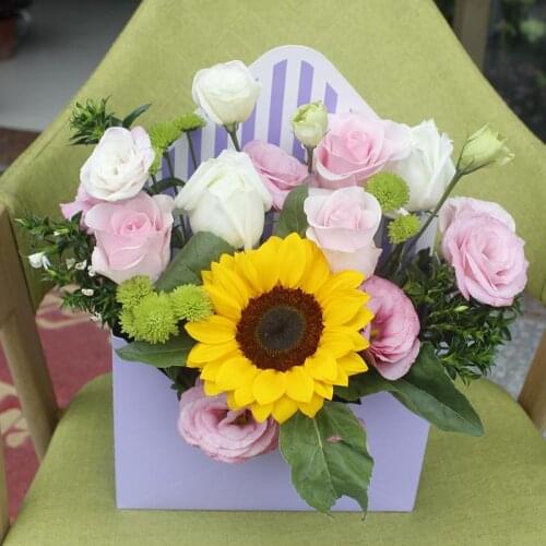 5pieces Korean Style Bouquet Box Creative Folding Envelope Flower Box Mothers Day Flower Box