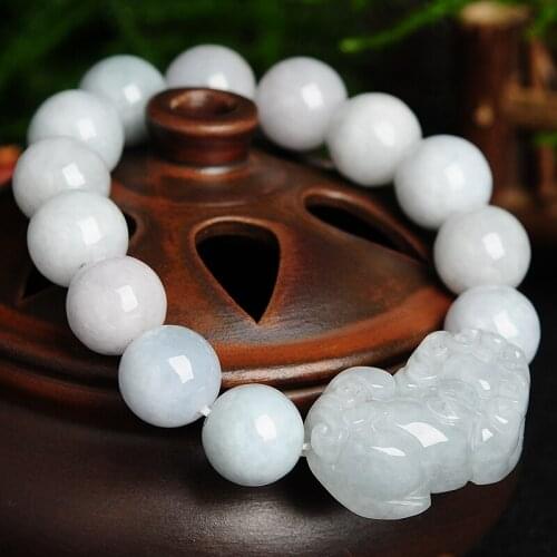 Authentic Burma A goods jade Pixiu bracelet Natural Jade beads hand string Jade Pixiu bracelet