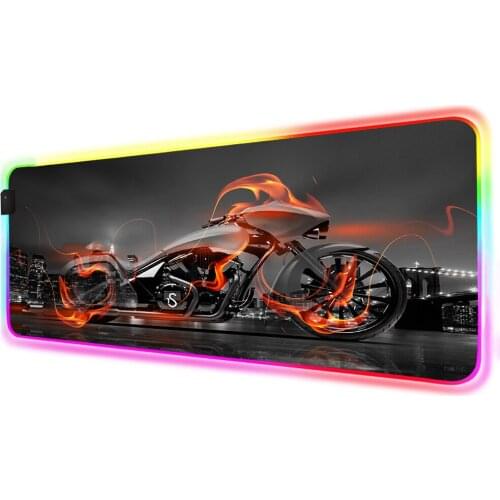 Large Mouse Pad RGB 900x400mm Motorcycle Custom Design Non-slip Lockedge Computer LED Game LOL CSGO Most Durable Mouse Pad XxL