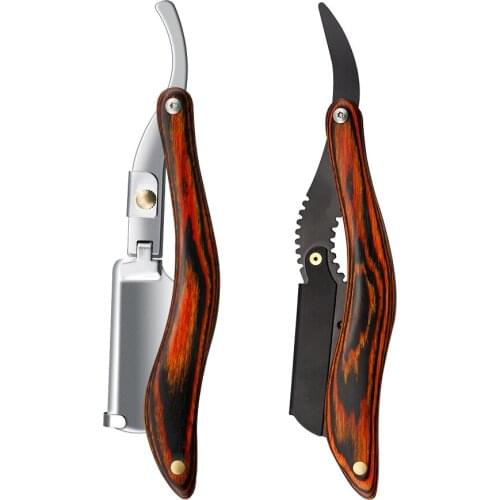 Zinc Alloy Shaving Razor Mens Shaver Straight Edge Professional Barber Razor Beard Repairing Haircut Tool Folding Shaving Knife