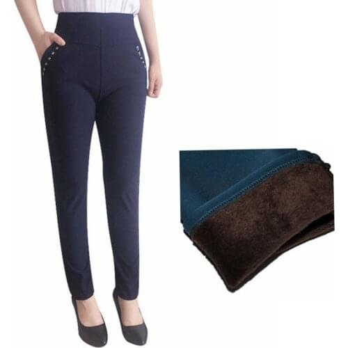 New Arrival Winter Style Women Warm Pants Plus Velvet Casual Plus size XXXL Elastic waist trousers women pants