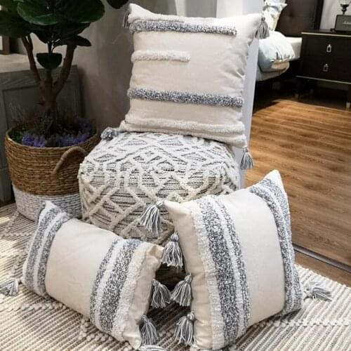 Free Shipping 30*50/45*45cm IndianTufted Straight Pillow Case Modern Simplicity Nordic Style Cushion Cover No Core MT-049