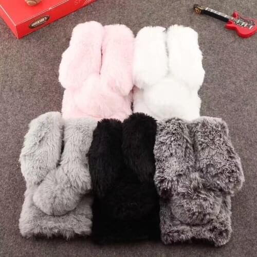 Rabbit Fur Case for Samsung Galaxy Grand Prime Plus Pro G530 J2 Prime S3 S4 S5 S6 Edge Plus Fundas for Samsung Note 2 3 4 5