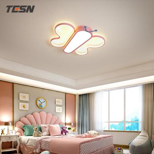 Childrens lamp led simple modern bedroom lamp butterfly shape girl princess room ceiling lamp ins lamp