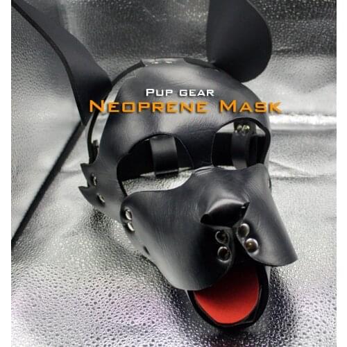 DM8192)Top quality pup gear neoprenee dog slave mask fetish hood accessory equipment fetish wear