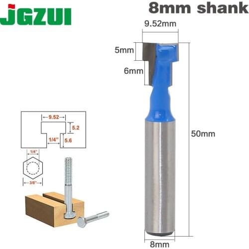 1pc 8mm Shank High Quality T-Slot Cutter Router Bit for 1/4" Hex Bot