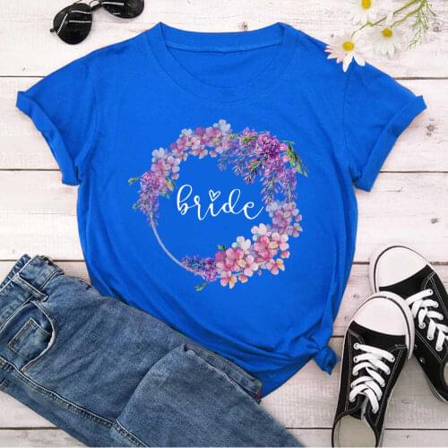 Bride Team New T-shirts For Women Harajuku Summer T Shirt Fashion Tops Printed Female T-shirt Casual Tee XNTX014