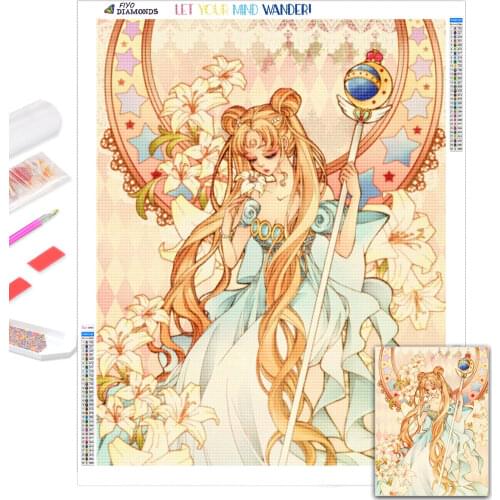 Pintura diamante Anime Ancient Sailor Moon Diamond Painting Picture 5D DIY Full Diamond Art Mosaic Embroidery Cross Stitch Kits