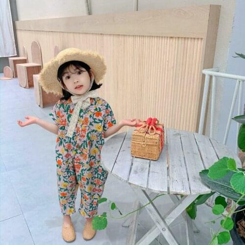 Girls' Jumpsuit Floral Clothes For Girls Korean Style 2020 Summer New Kids Clothes Childrens Clothing Girls Clothing